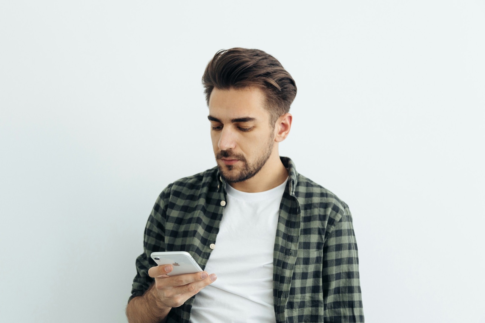 A person checking their mobile phone